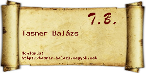 Tasner Balázs névjegykártya